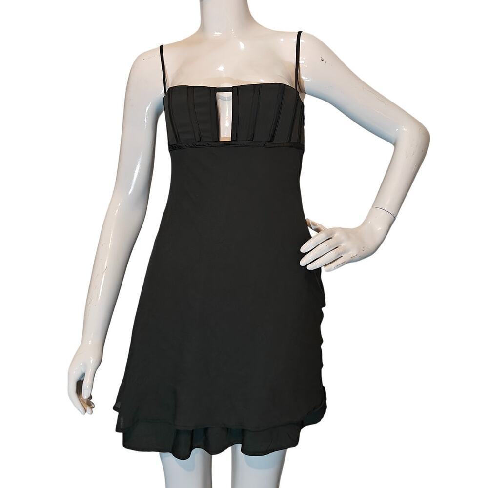 ASOS Design Dark Green Corset Mini Dress Lace Up Back